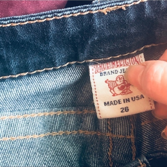 True Religion Boot Cut Leg Dark Wash Jeans Size 26 - Picture 8 of 16